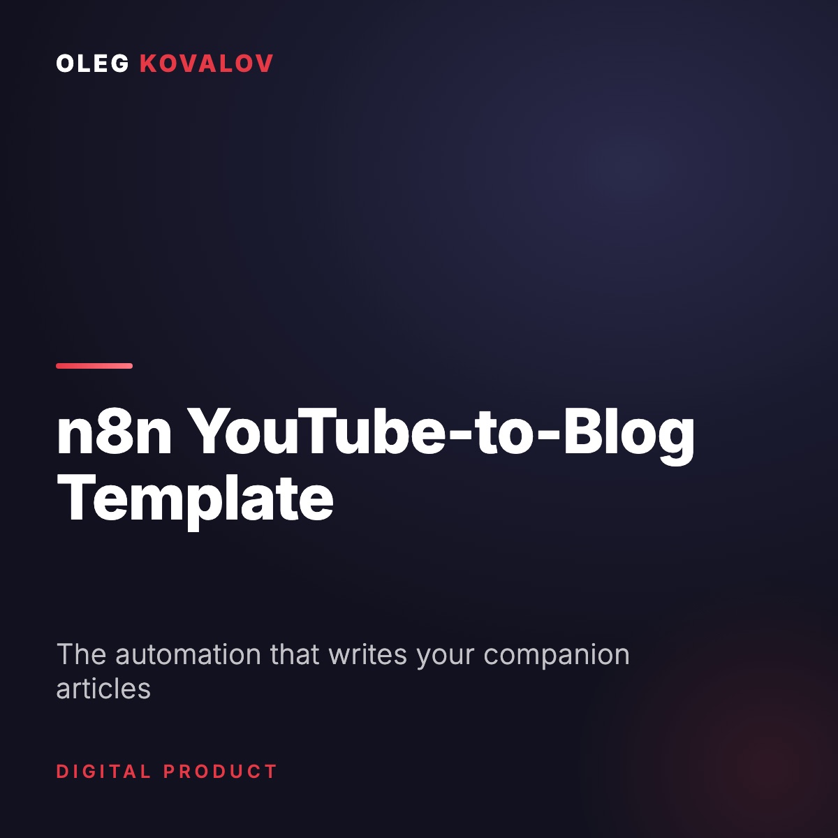 n8n YouTube-to-Blog Template product card